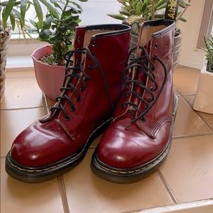 Deep Cherry Red Dr Martens 8 Eye Boots UK 8 US 10